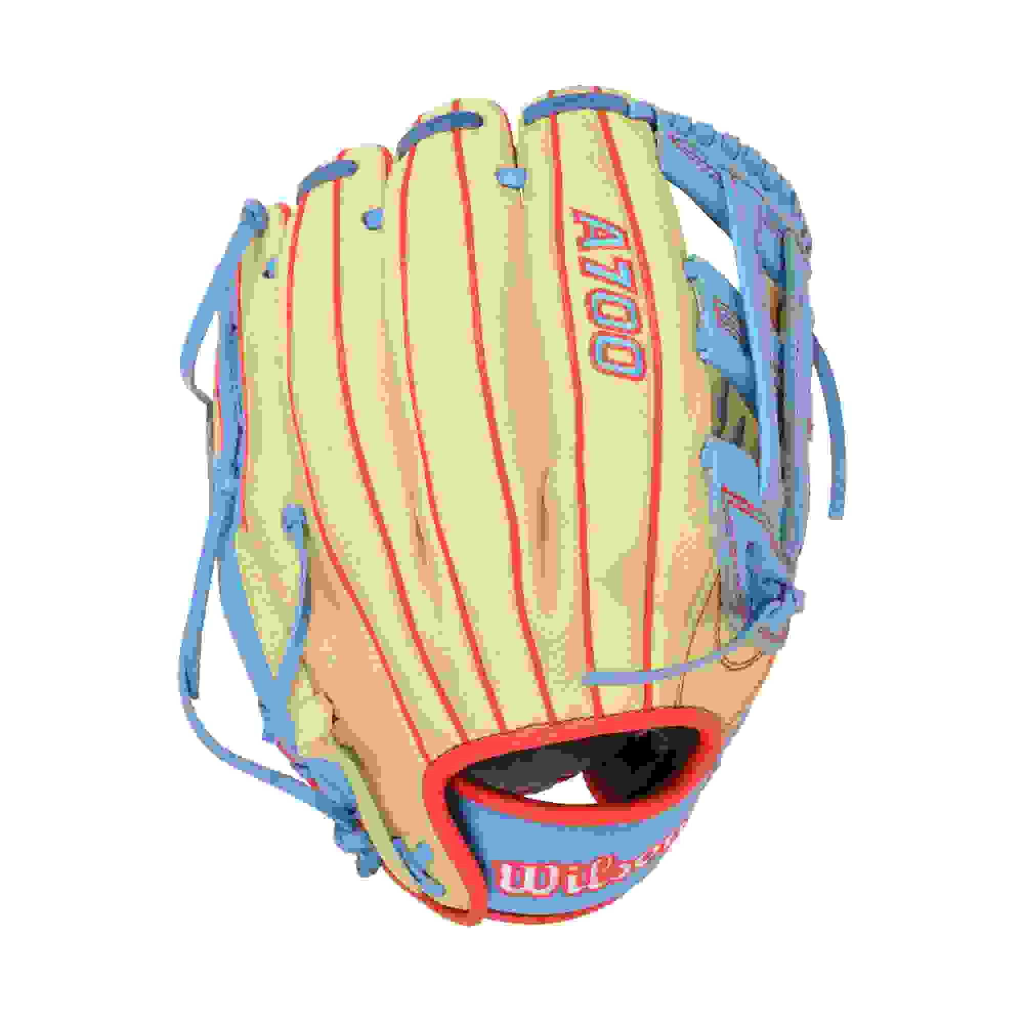 Wilson A700 SMU 12" Blonde/Red Baseball Fielders Glove